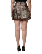 Multicolor Floral Jacquard A-LineMini Skirt