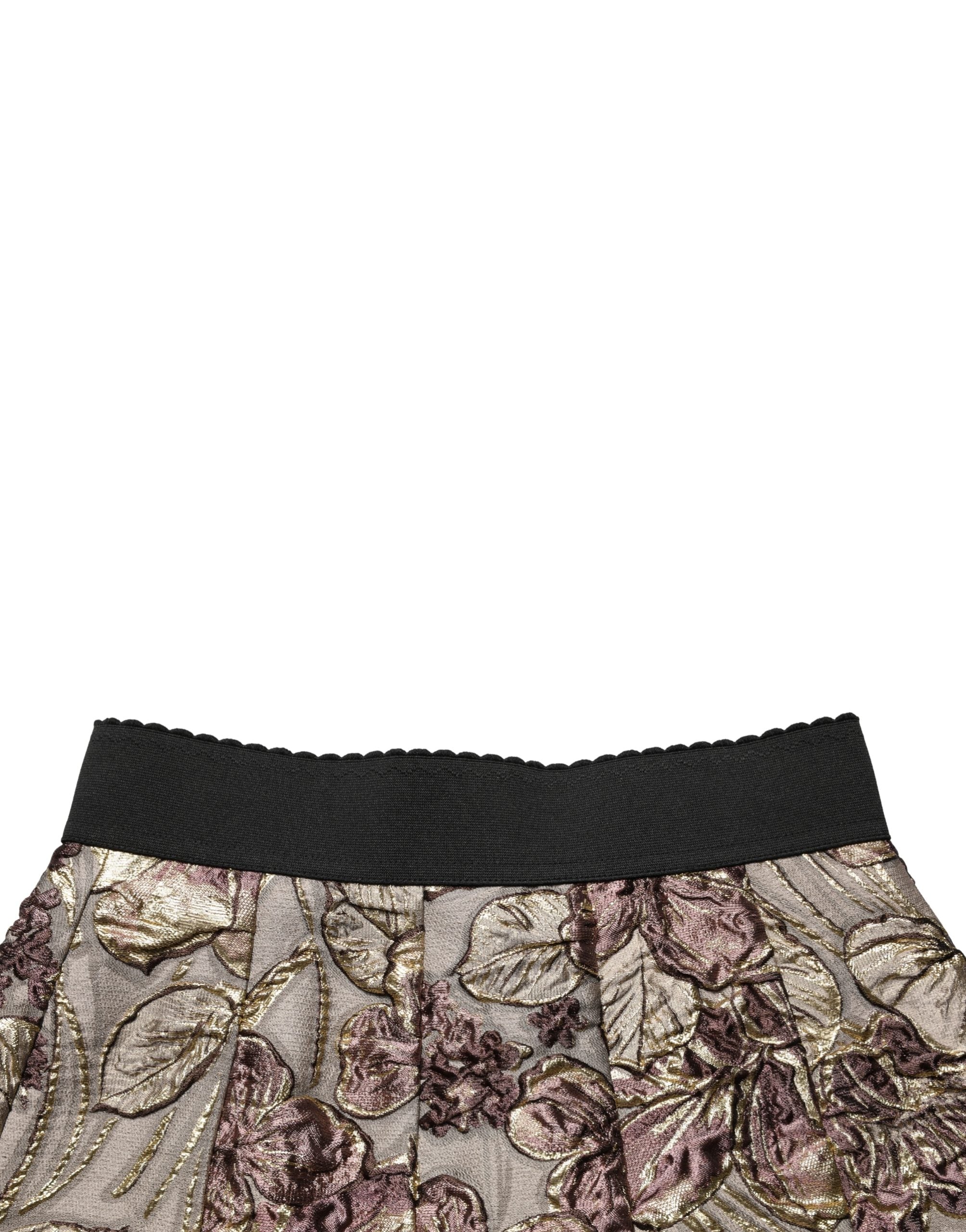 Multicolor Floral Jacquard A-LineMini Skirt
