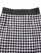 Black White Houndstooth HighWaist Mini Skirt