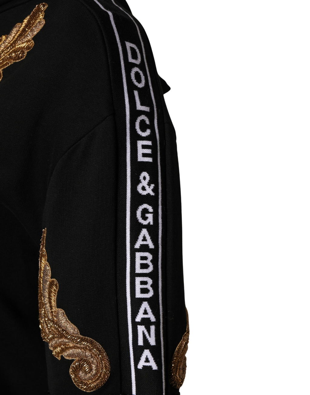 Black Embroidered Tassel Hooded Sweatshirt Sweater