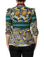 Multicolor Majolica Print Cotton Blouse Top
