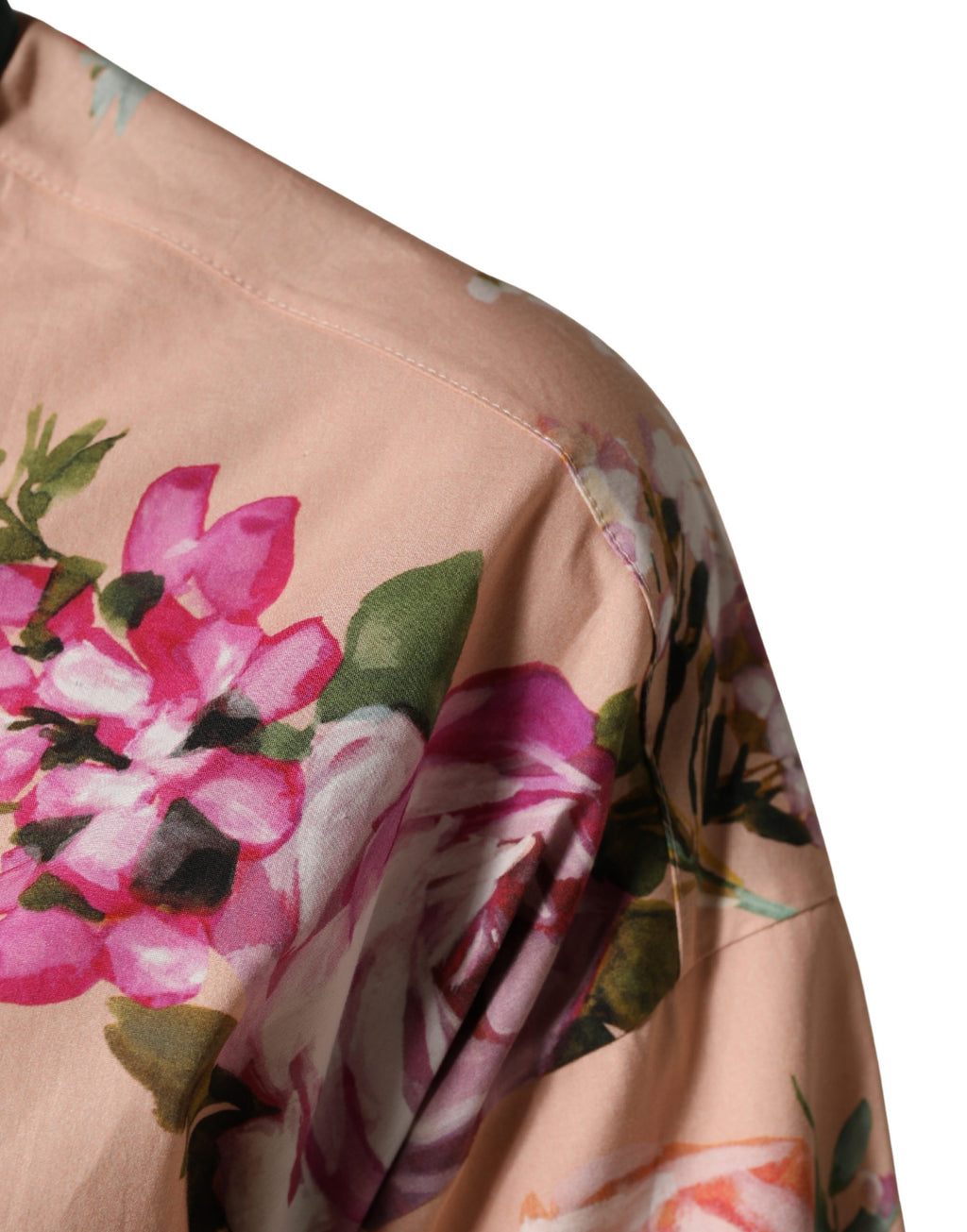 Pink Floral Cotton Button Front Shirt Top