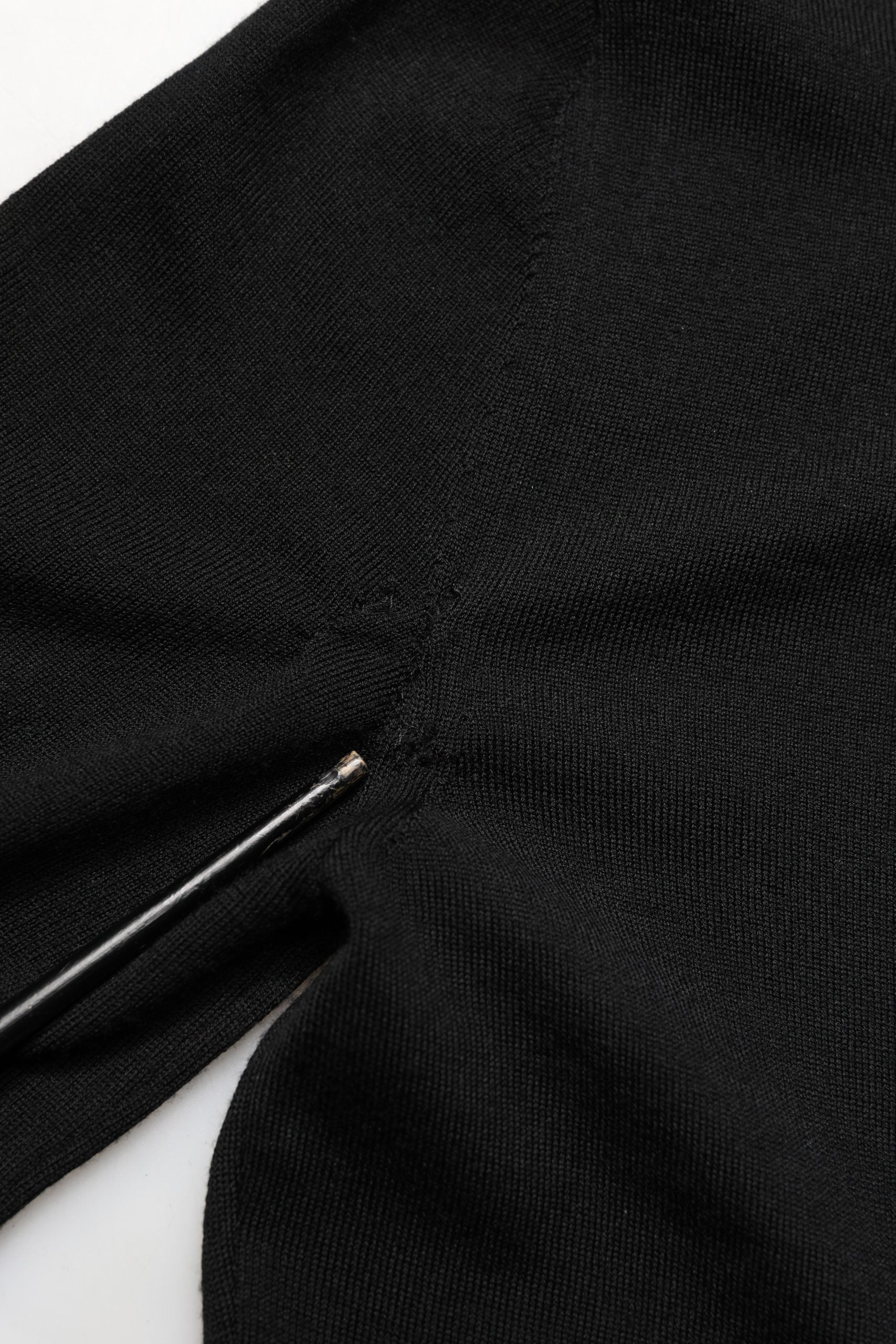 Black Wool Knitted Button Front Cardigan Sweater