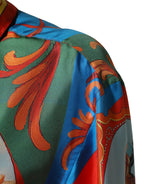 Multicolor Printed Long Sleeve Button Down Shirt Top