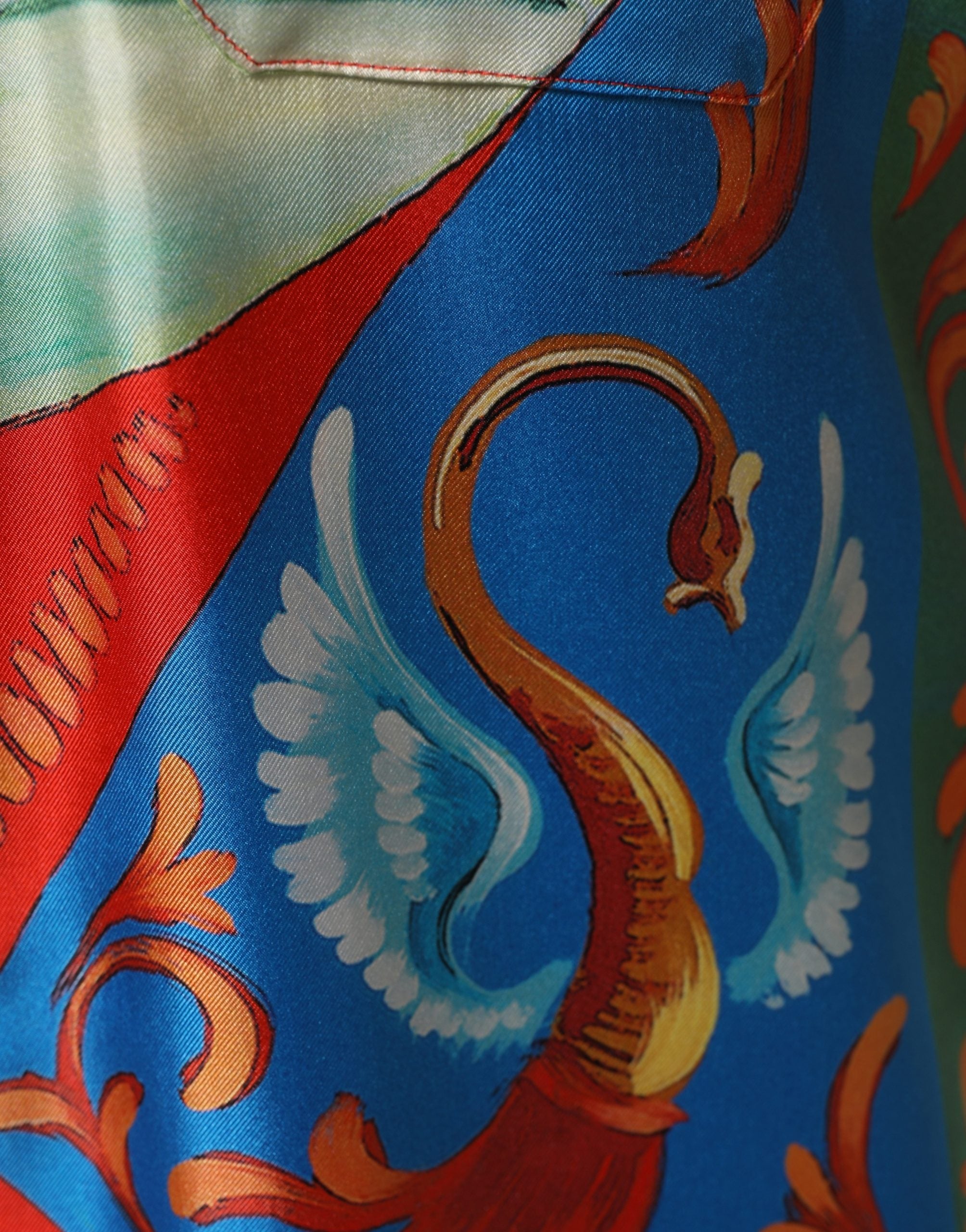 Multicolor Printed Long Sleeve Button Down Shirt Top