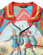 Multicolor Printed Long Sleeve Button Down Shirt Top