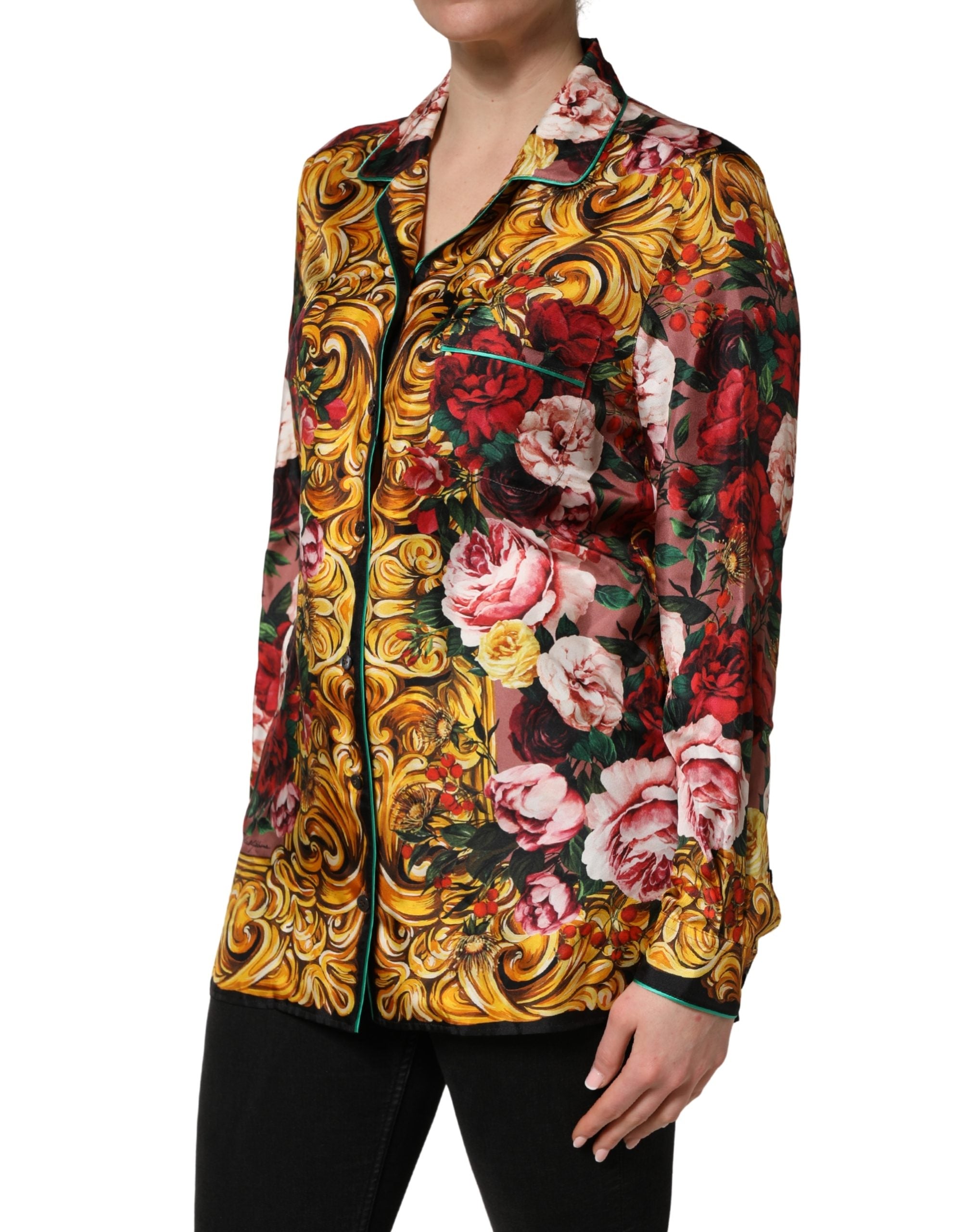 Multicolor Floral Long Sleeves Button Down Shirt Top