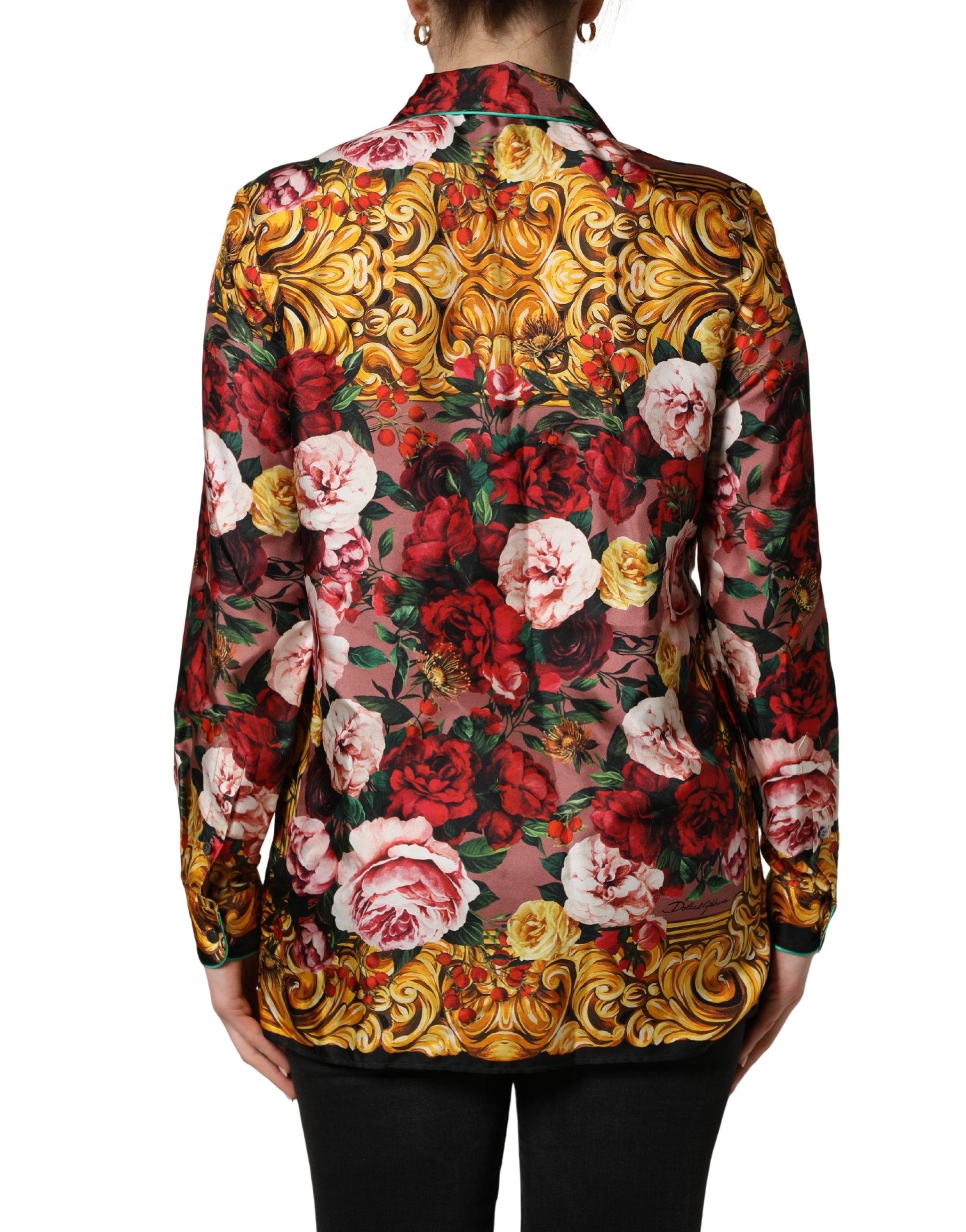 Multicolor Floral Long Sleeves Button Down Shirt Top