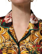 Multicolor Floral Long Sleeves Button Down Shirt Top