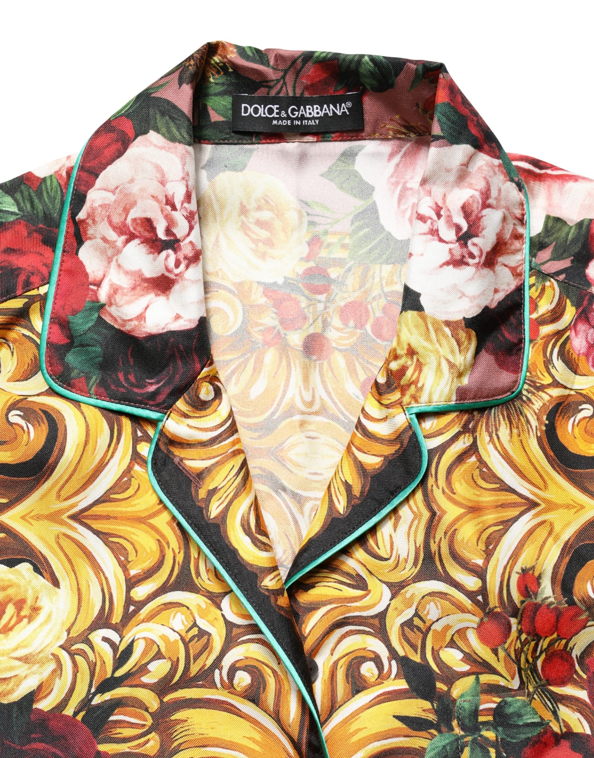 Multicolor Floral Long Sleeves Button Down Shirt Top