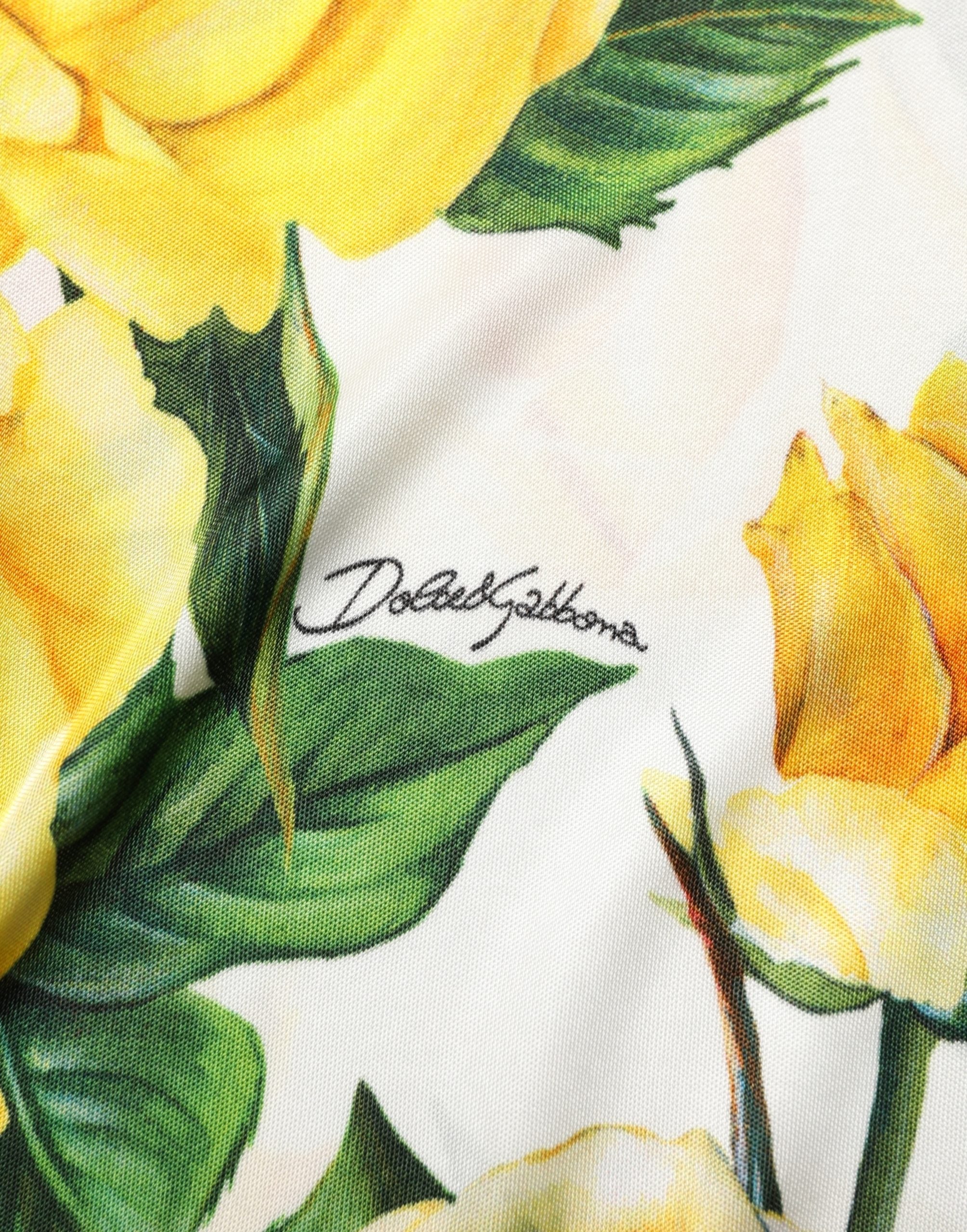 Yellow Rose Floral Long Sleeves Blouse Top