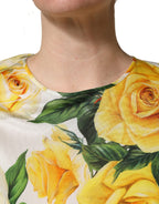 Yellow Rose Floral Long Sleeves Blouse Top