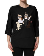 Black #dgfamily Silk Blouse Top