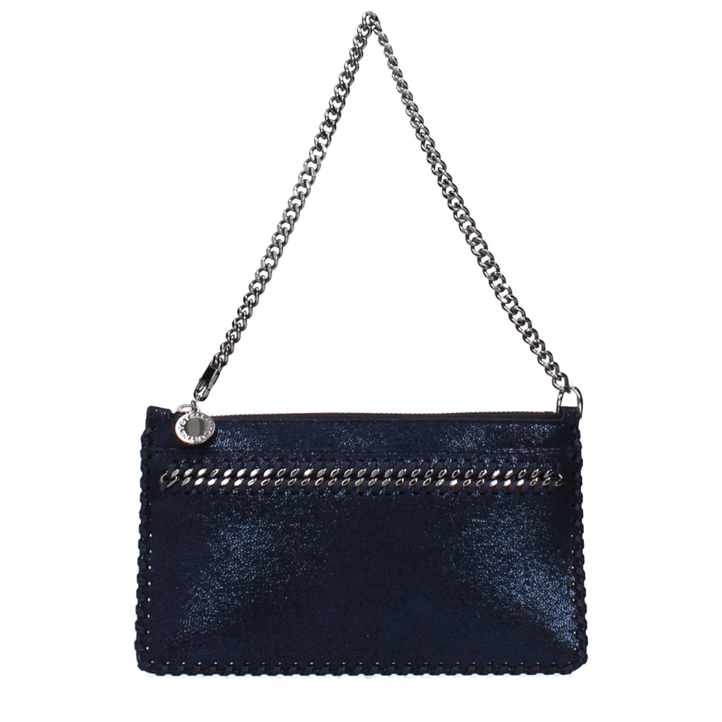 Blue Leather Clutch Bag