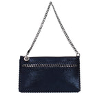 Blue Leather Clutch Bag
