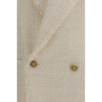 Beige Polyester Jackets And Coat