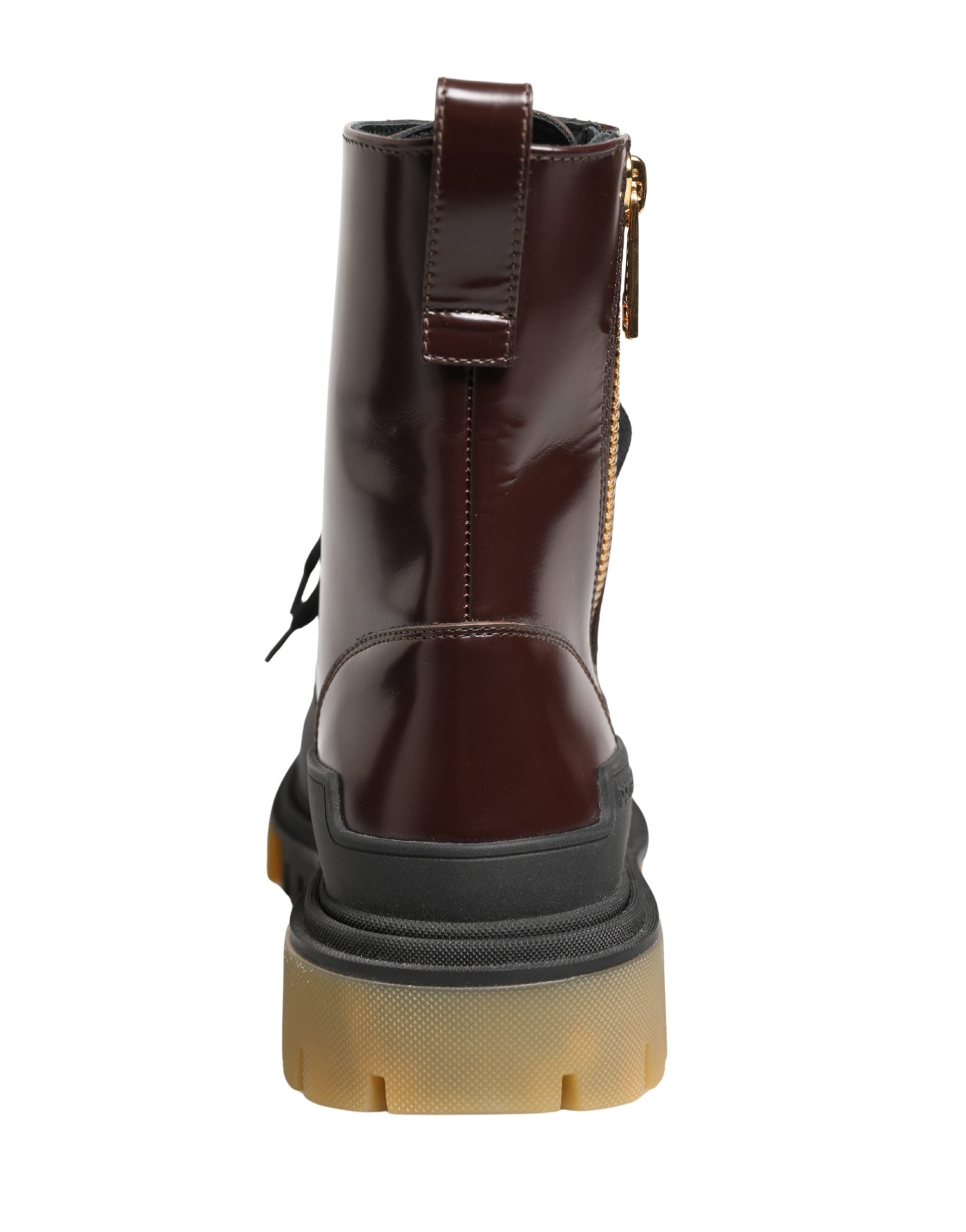 Maroon Leather Lace Up Biker Boots Shoes