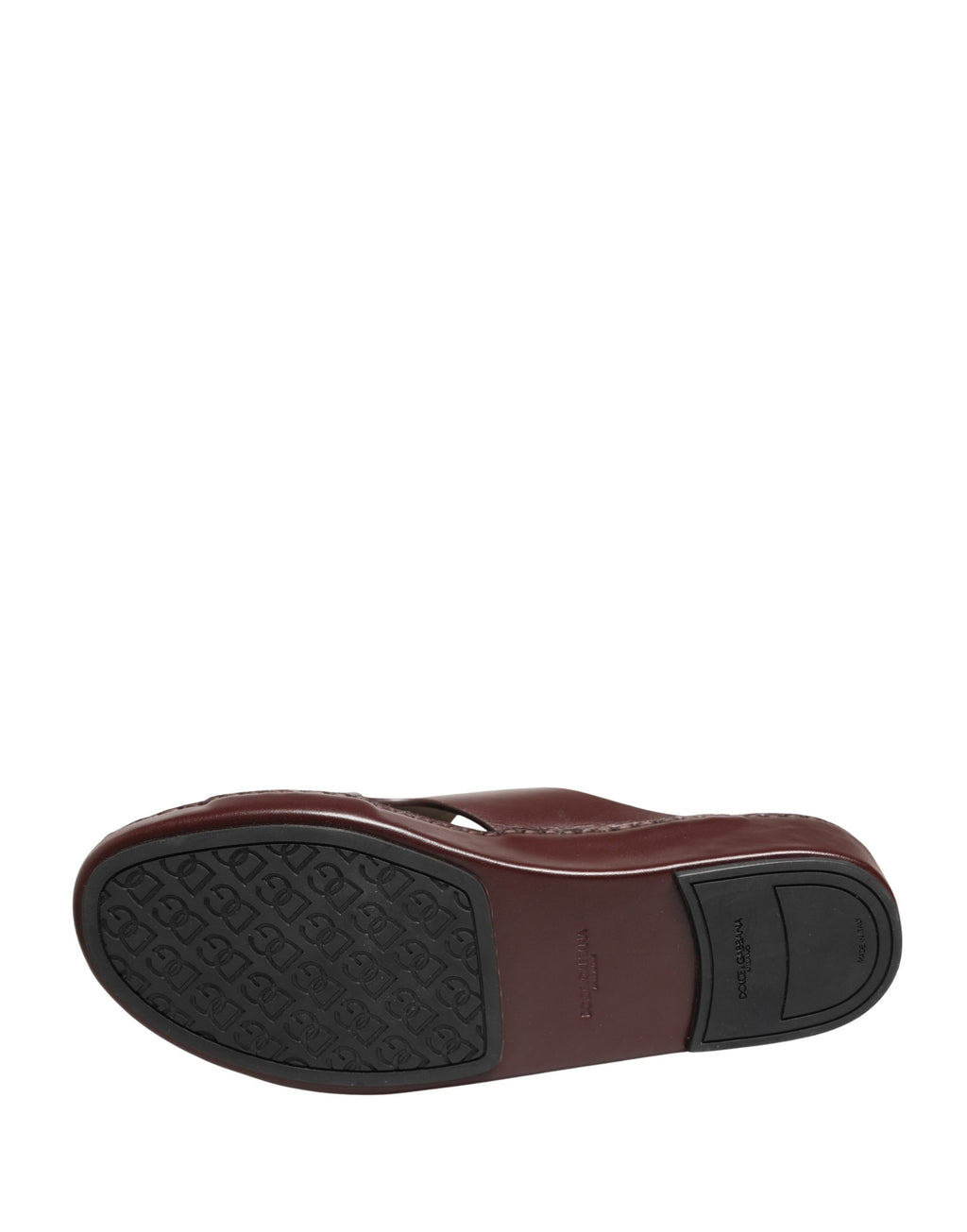 Maroon Leather Cutout DG Logo Sandals Shoes