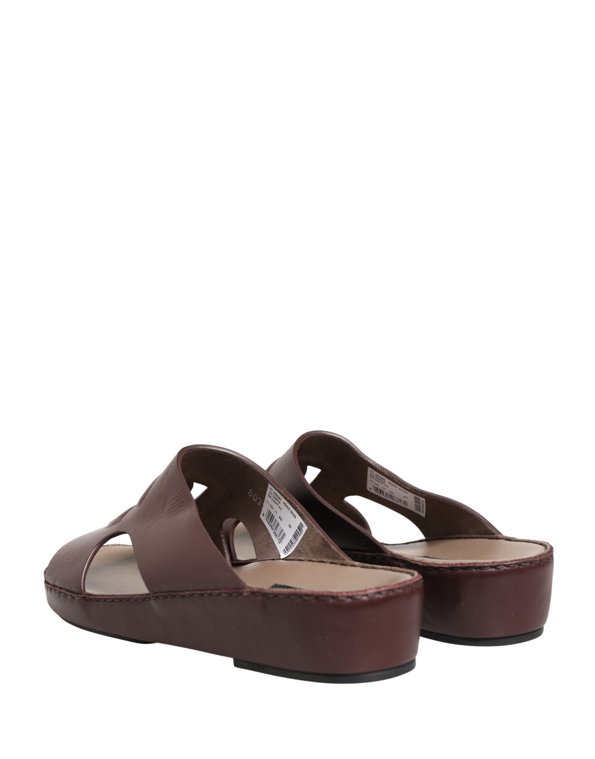 Maroon Leather Cutout DG Logo Sandals Shoes