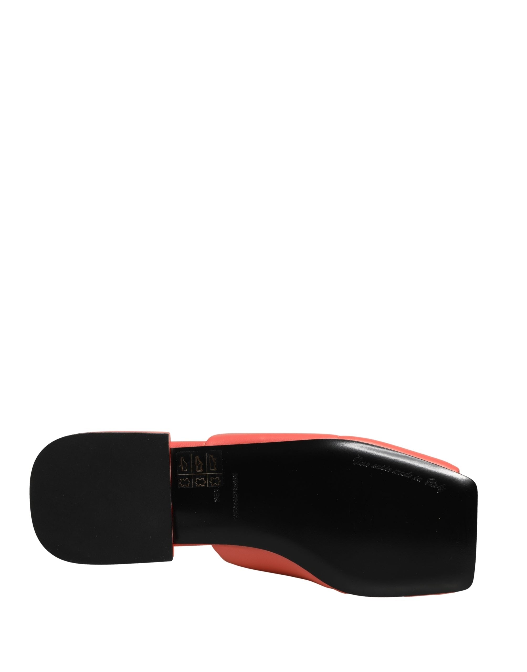 Orange DG Logo Leather Flats Sandals Shoes