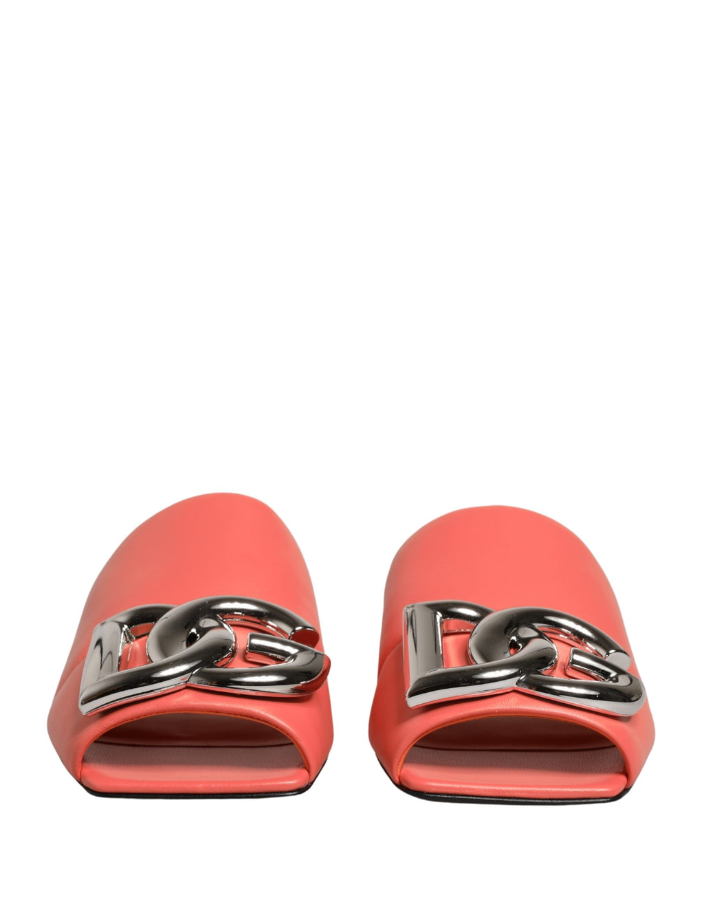 Orange DG Logo Leather Flats Sandals Shoes