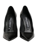 Black Calf Leather Stiletto Heels Pumps Shoes