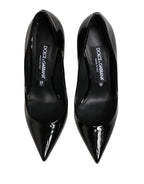 Black Calf Leather Stiletto Heels Pumps Shoes