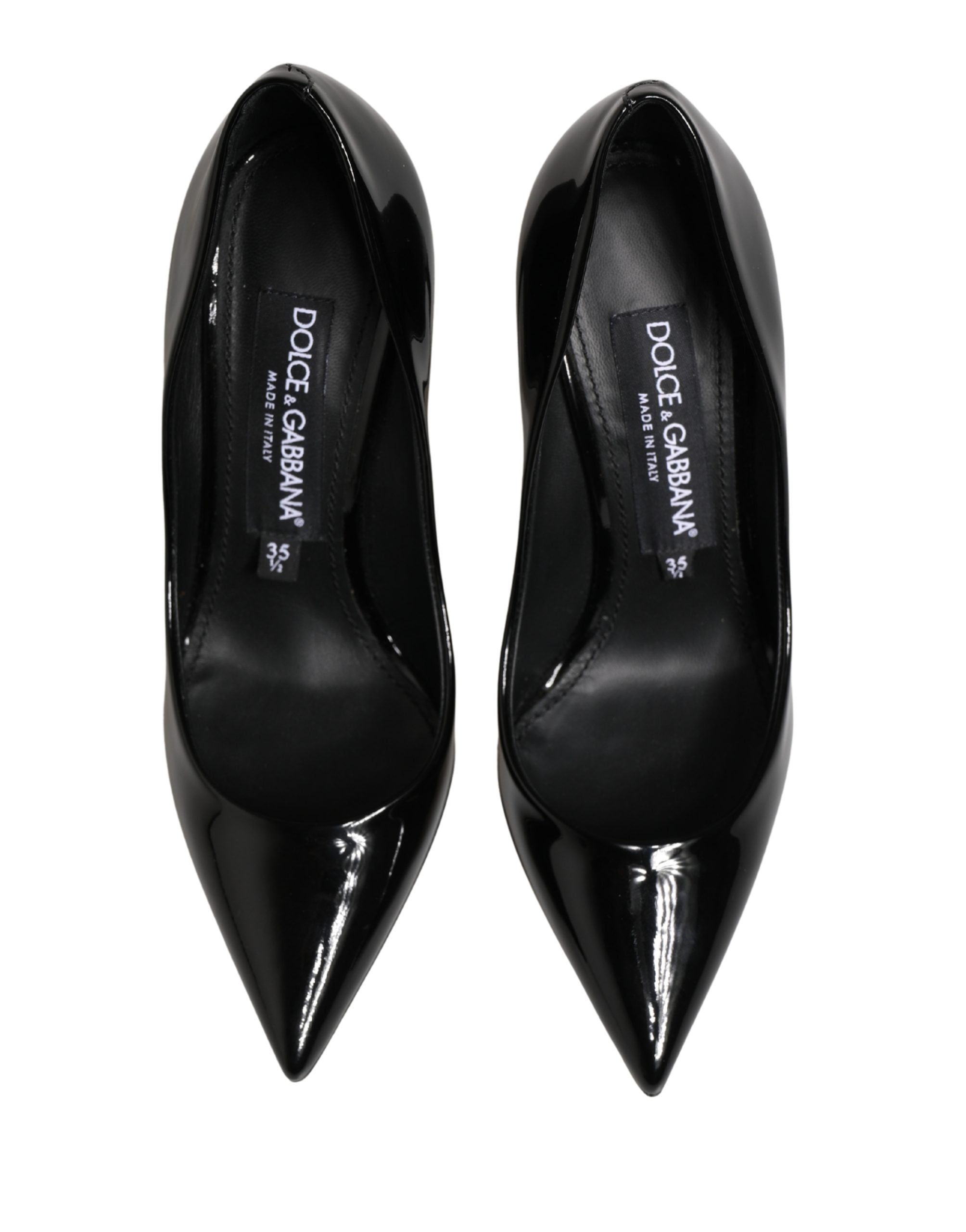 Black Calf Leather Stiletto Heels Pumps Shoes