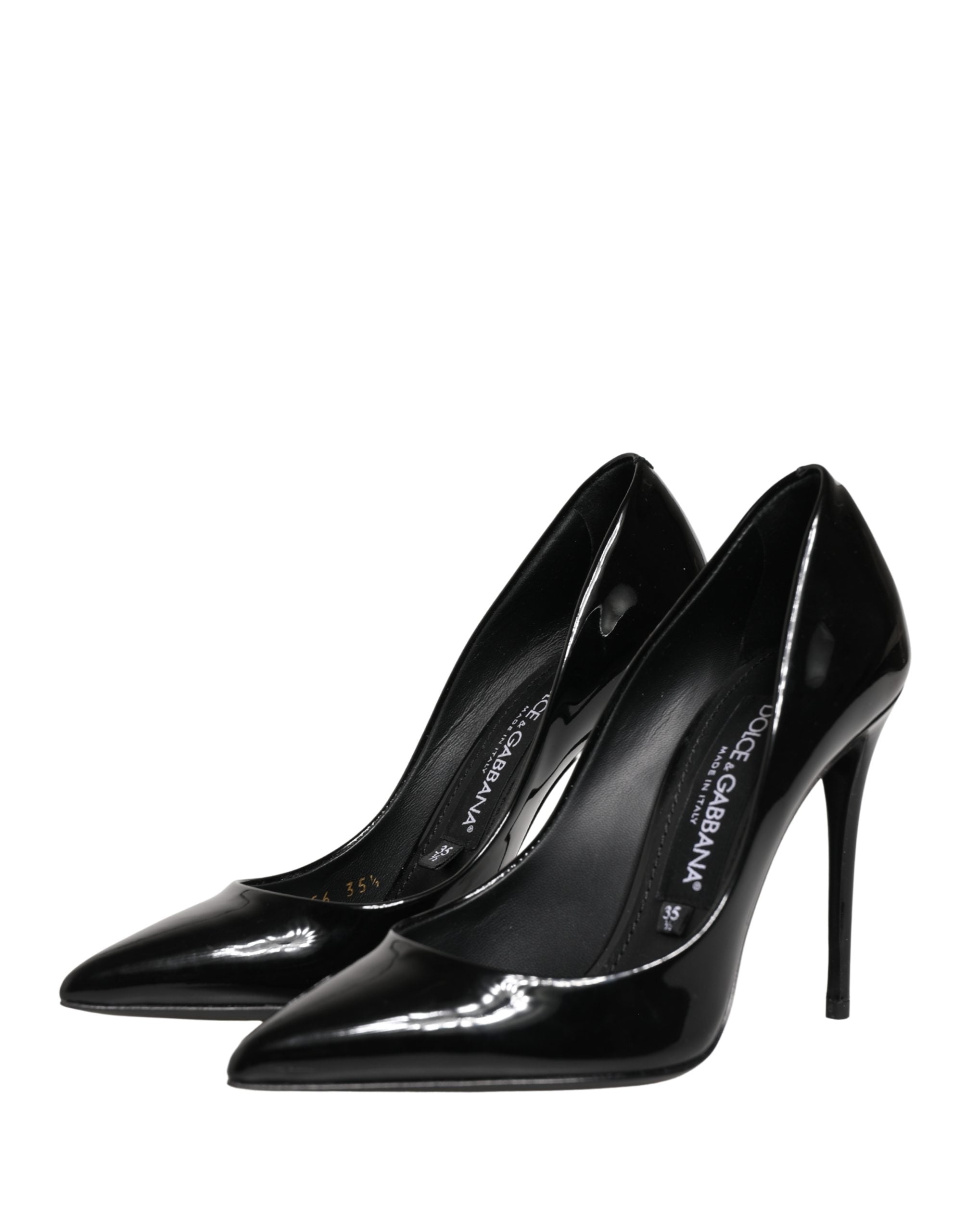 Black Calf Leather Stiletto Heels Pumps Shoes