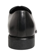 Black Calfskin Leather Derby Men Dress Shoes