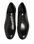Black Calfskin Leather Derby Men Dress Shoes