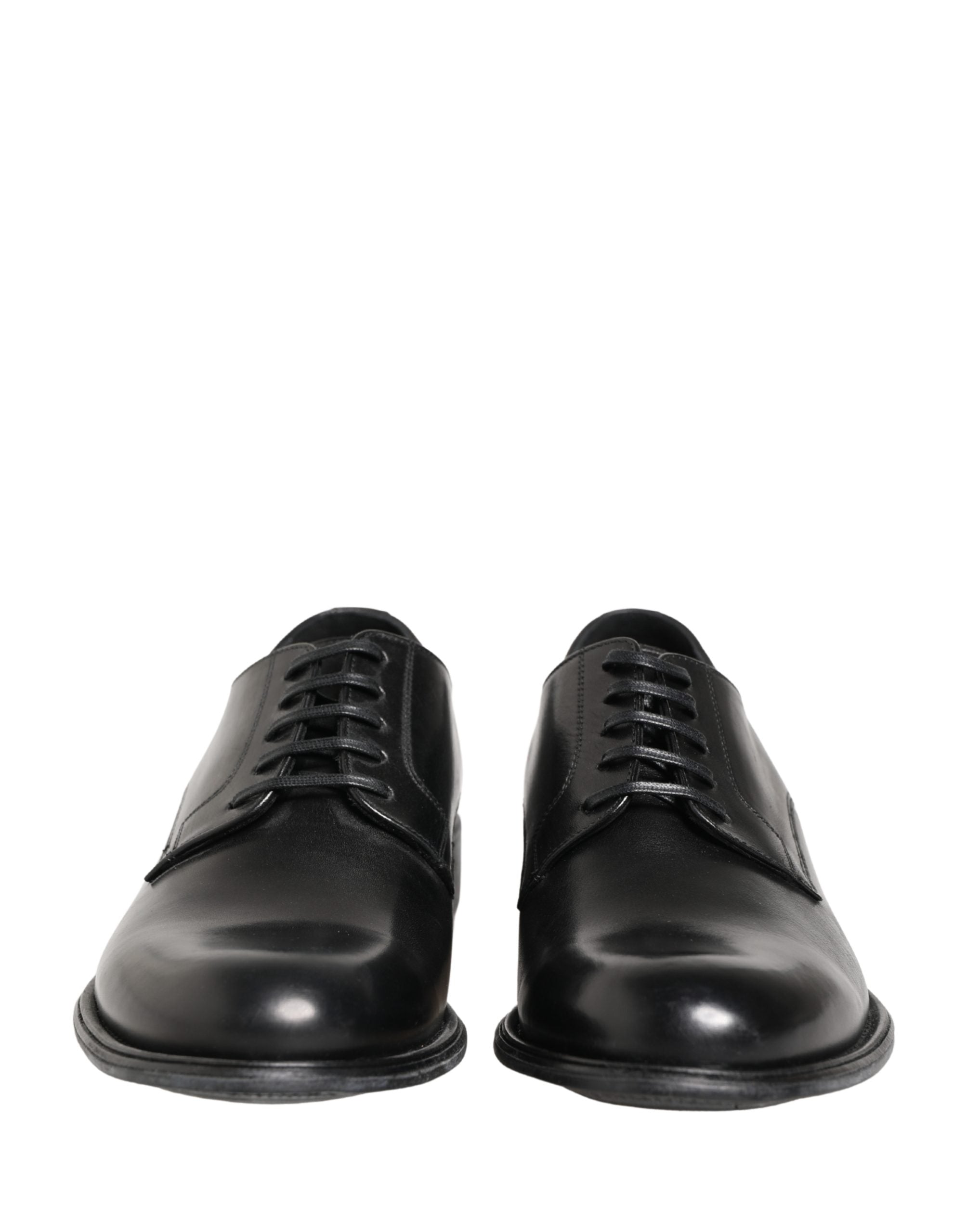 Black Calfskin Leather Derby Men Dress Shoes