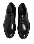 Black Calfskin Leather Derby Men Dress Shoes
