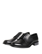 Black Calfskin Leather Derby Men Dress Shoes