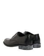 Black Calfskin Leather Derby Men Dress Shoes