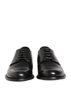 Black Calfskin Leather Derby Men Dress Shoes
