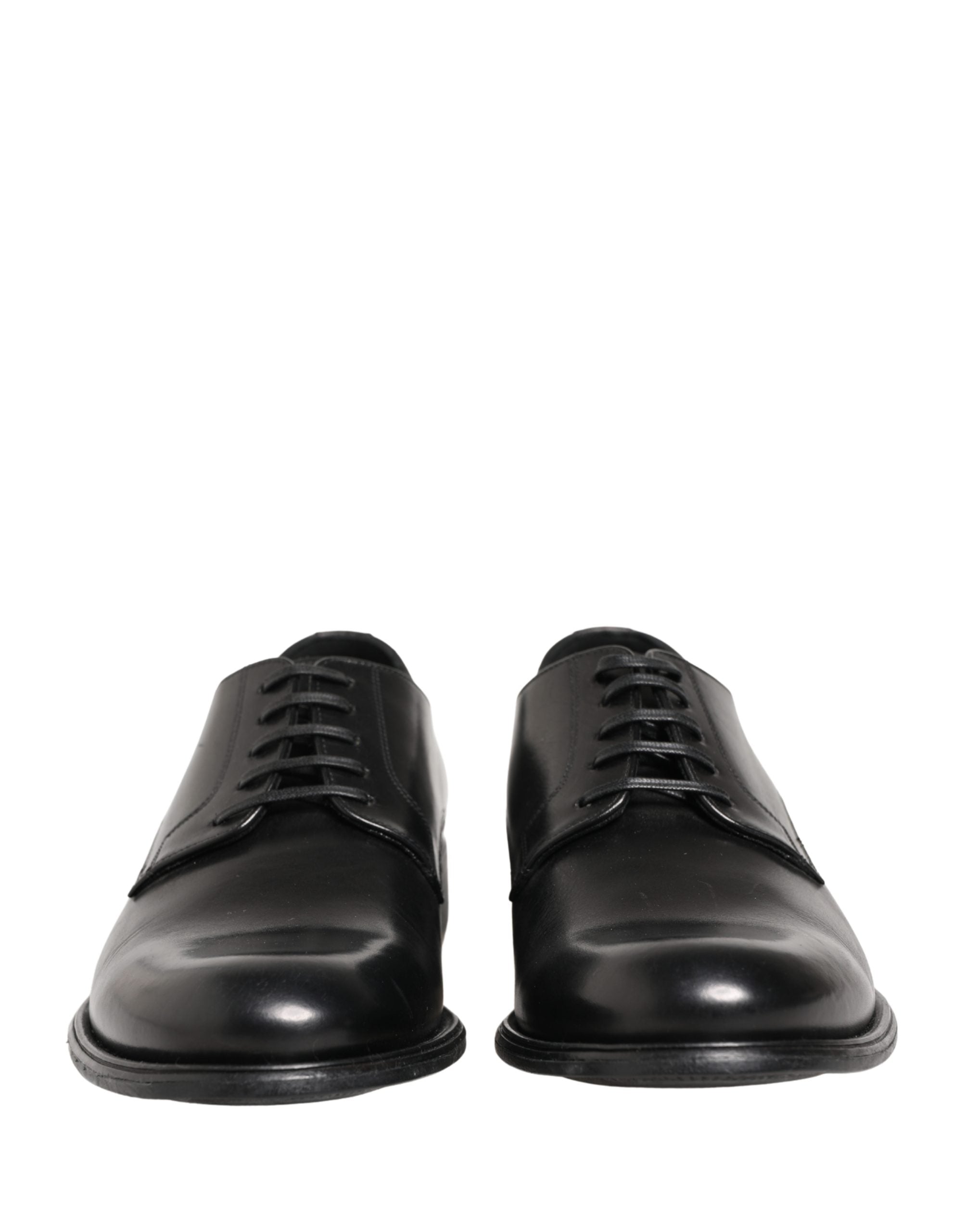 Black Calfskin Leather Derby Men Dress Shoes