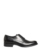 Black Calfskin Leather Derby Men Dress Shoes