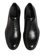 Black Calfskin Leather Derby Men Dress Shoes