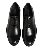Black Calfskin Leather Derby Men Dress Shoes