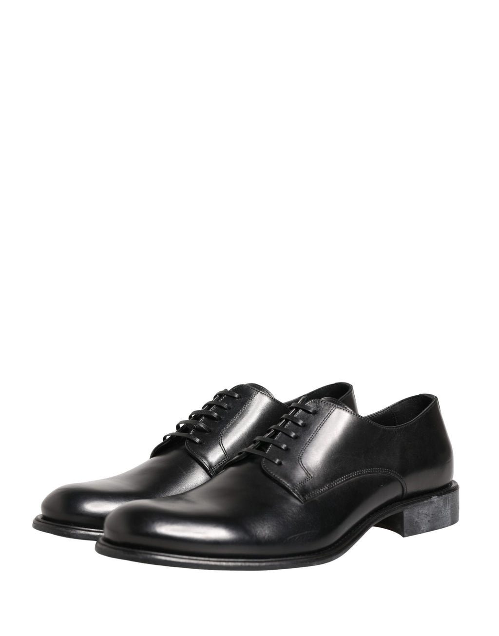 Black Calfskin Leather Derby Men Dress Shoes