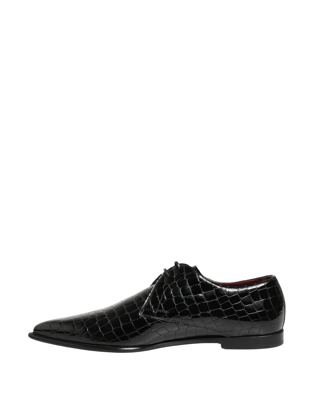 Black Exotic Leather Derby Men Dress Shoes