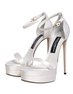 White Platform Ankle Strap Sandals Shoes