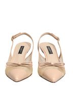 Beige Lori Mesh Leather Slingback Sandals Shoes