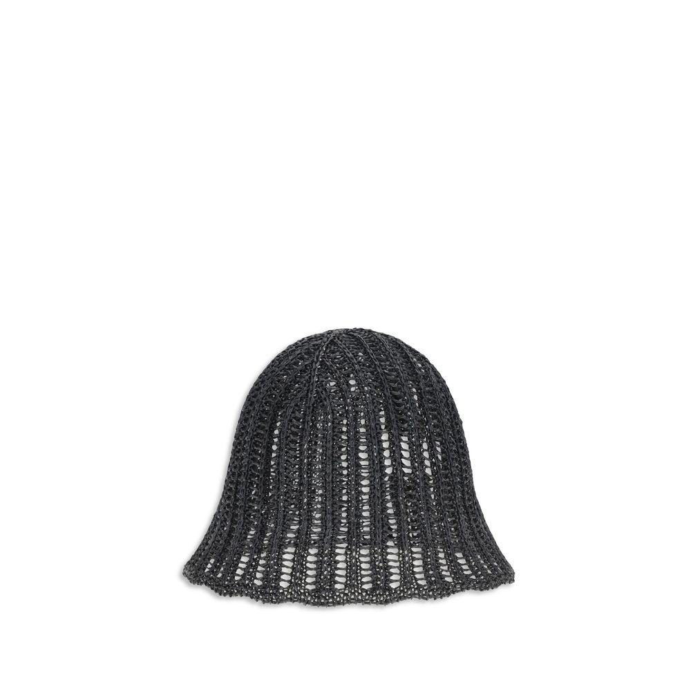 Black Raffia Hat