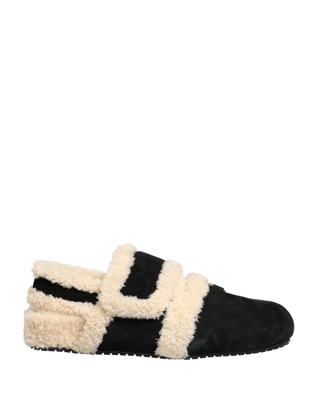 Beige Black Faux Fur Flats Men Sandals Shoes