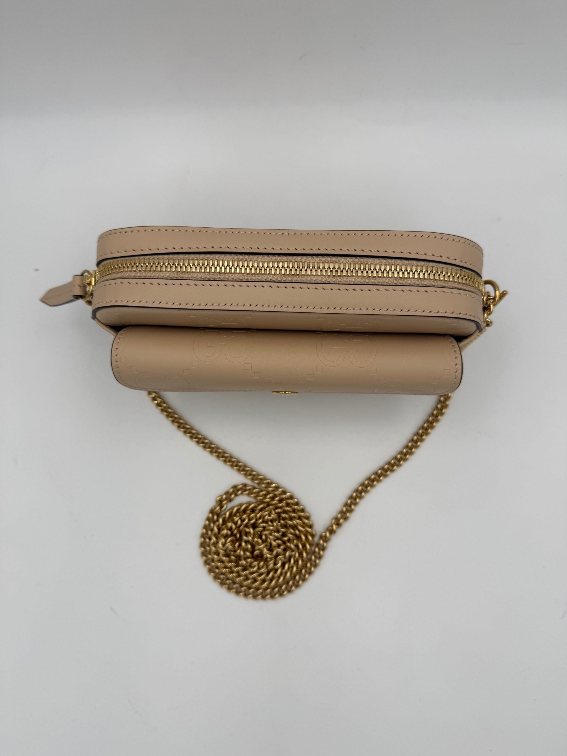 GUCCI GG Jumbo Beige with Front Pocket Shoulder Bag