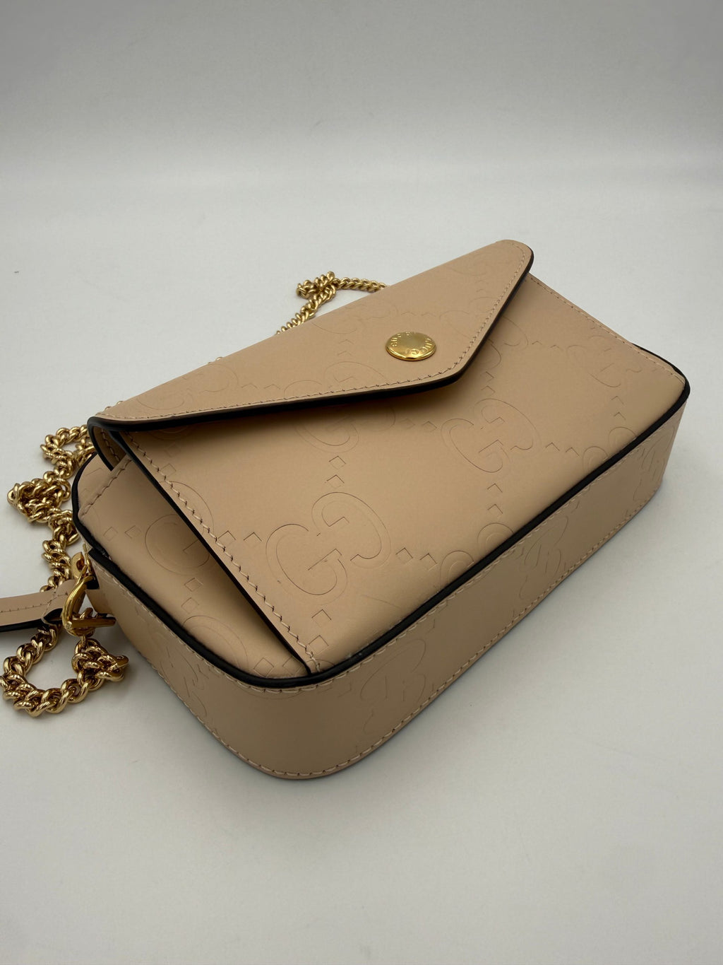 GUCCI GG Jumbo Beige with Front Pocket Shoulder Bag