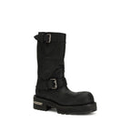 Black Calf Leather Bos Taurus Lace-Up Boots