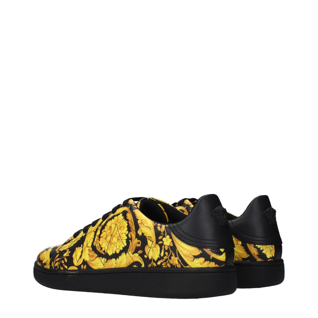 Black Leather Chunky Sneakers